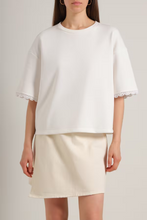 Завантажте зображення в переглядач галереї, NYNI [ex VISH] | Футболка Simple з мереживними рукавами short
