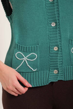 Load image into Gallery viewer, WARM HUGS ONLY | Безрукавка на ґудзики з бантиками з бісеру
