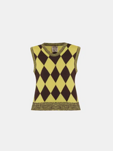 Завантажте зображення в переглядач галереї, WARM HUGS ONLY | Жилет в'язаний Chessboard
