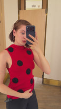 Load and play video in Gallery viewer, WARM HUGS ONLY | Вʼязаний топ у горох із шаликом
