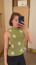 Load and play video in Gallery viewer, WARM HUGS ONLY | Вʼязаний топ у горох із шаликом
